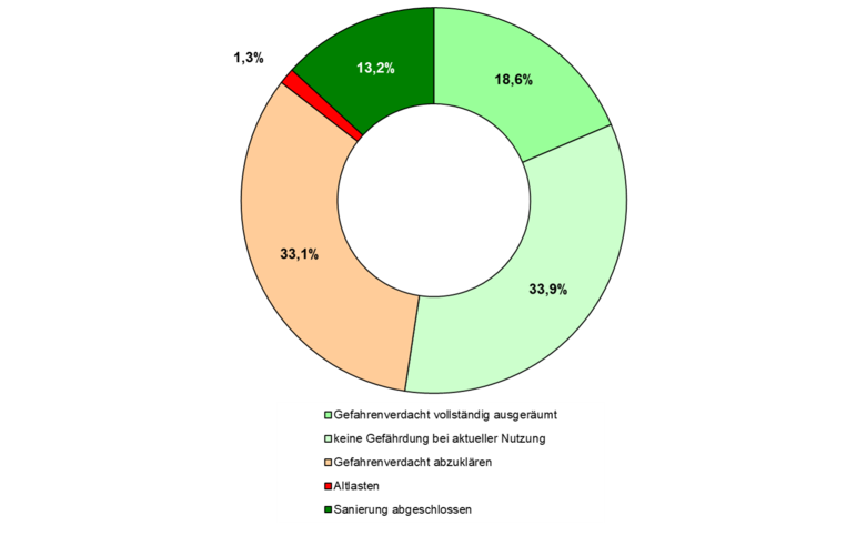 Das Bild zeigt ein Diagramm zur Verteilung der Flächen.