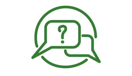 Das Bild zeigt ein Piktogramm zu Fragen und Antworten.