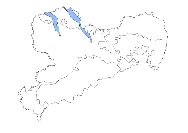 Karte: Bodenregion der überregionalen Flusslandschaften in Sachsen