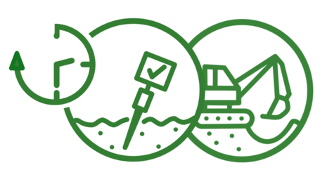 Das Bild zeigt ein Piktogramm zur Sanierung und MNA.