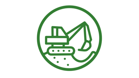 Das Bild zeigt ein Piktogramm zur Sanierung.