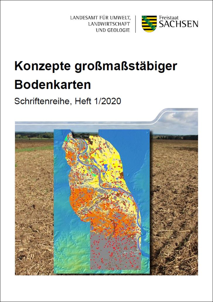 Das Bild zeigt das Cover der Schriftenreihe "Konzepte großmaßstäbiger Bodenkarten"