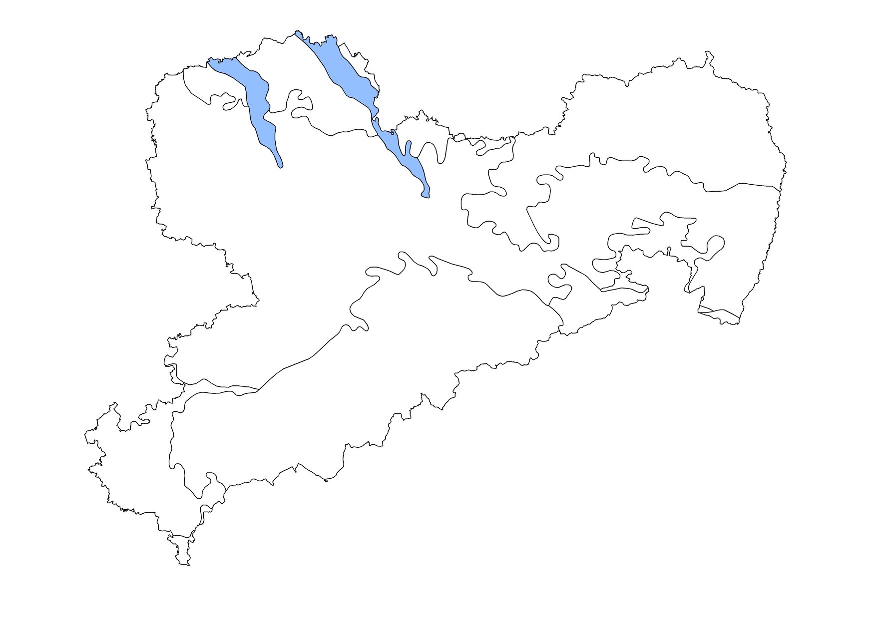 Karte: Bodenregion der überregionalen Flusslandschaften in Sachsen