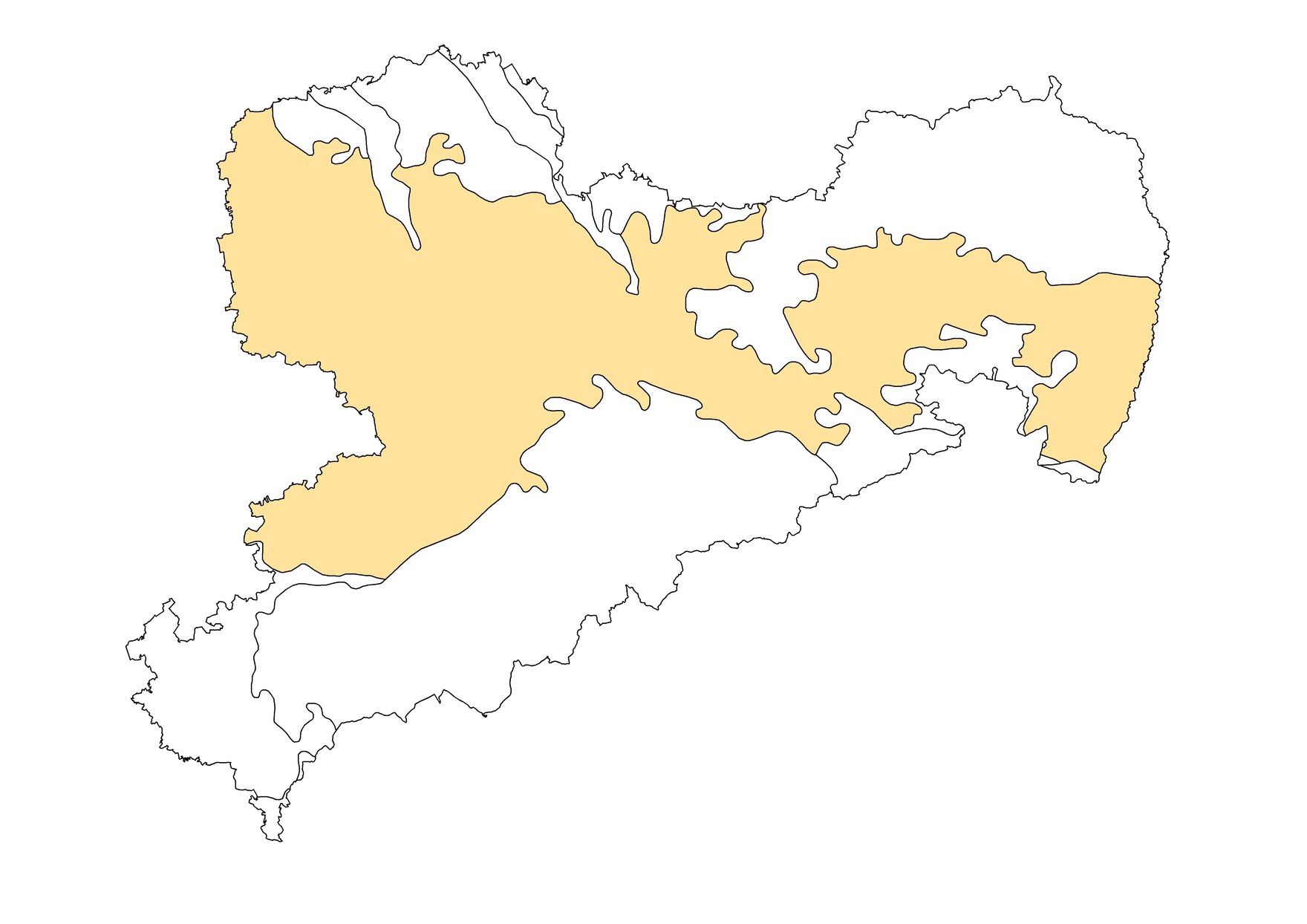 Karte: Bodenregion der Löss- und Sandlösslandschaften in Sachsen