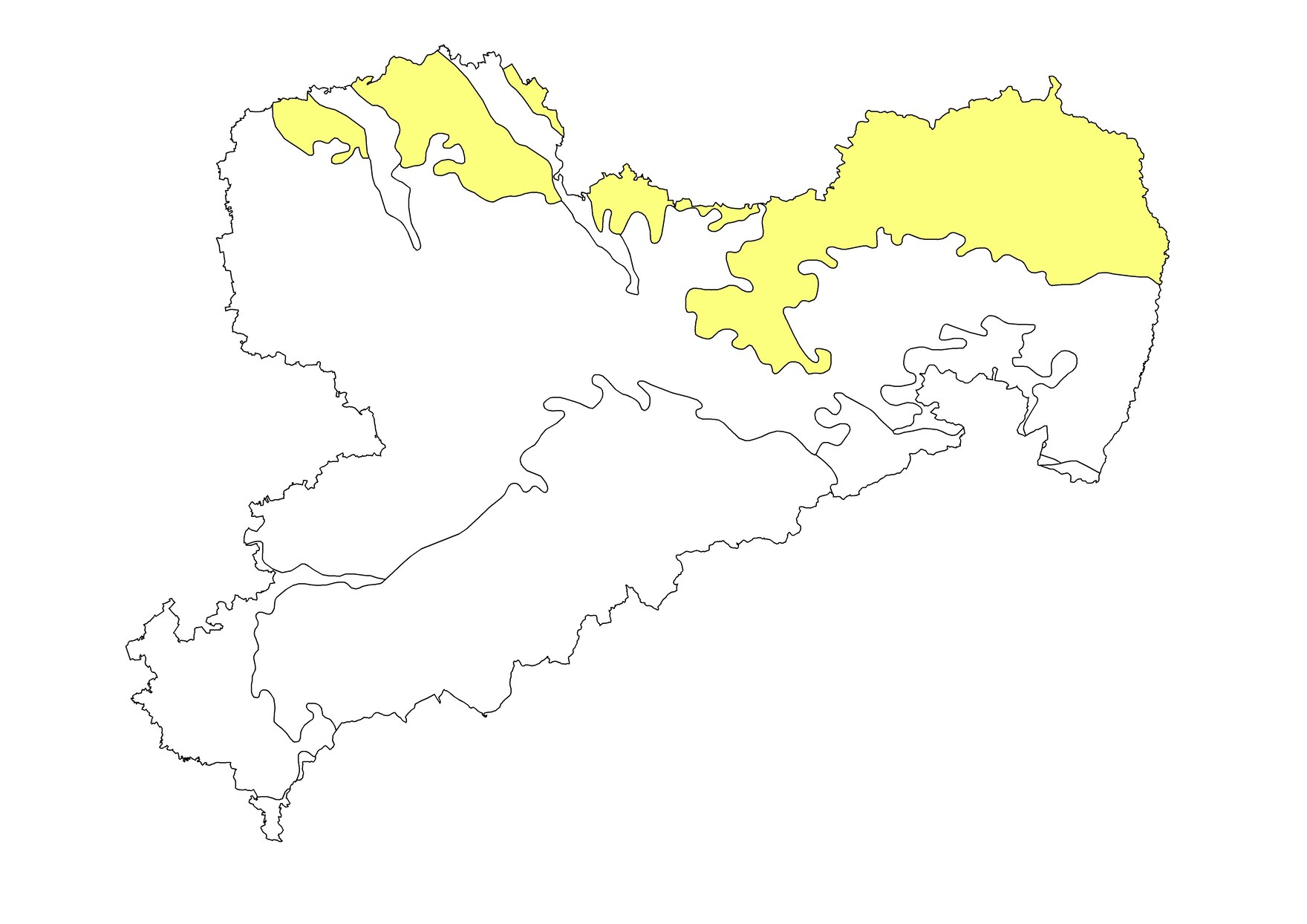 Karte: Bodenregion der Altmoränenlandschaften in Sachsen