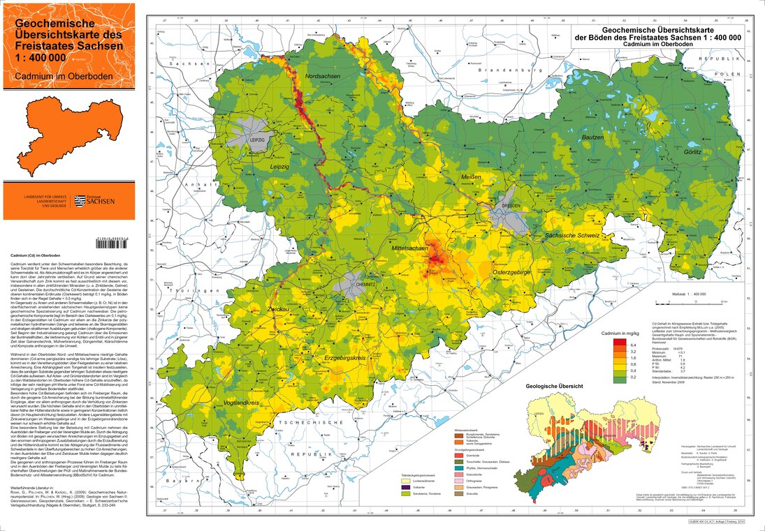 Geochemische Übersichtskarte Cadmium