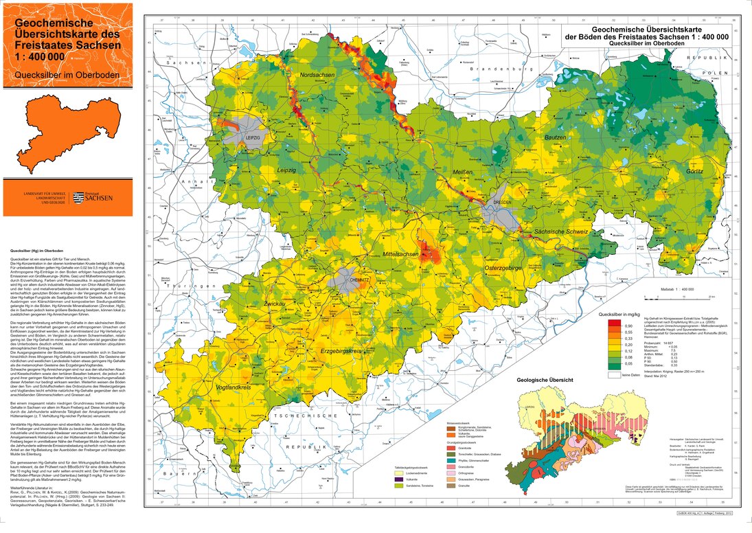 Geochemische Übersichtskarte Quecksilber