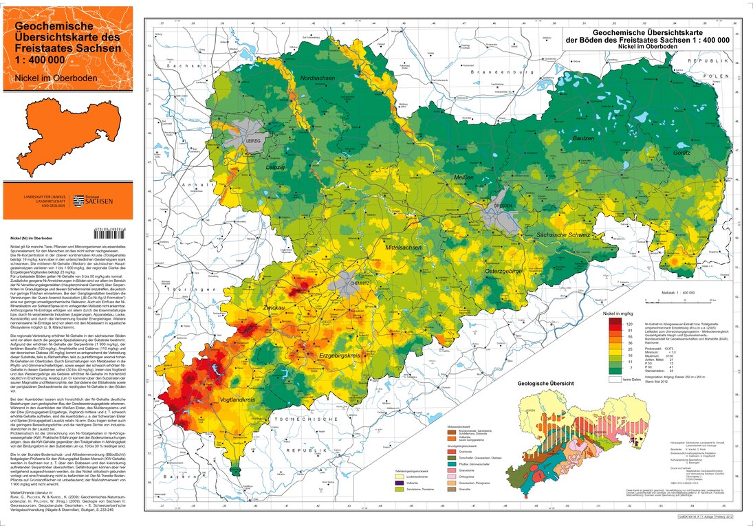 Geochemische Übersichtskarte Nickel