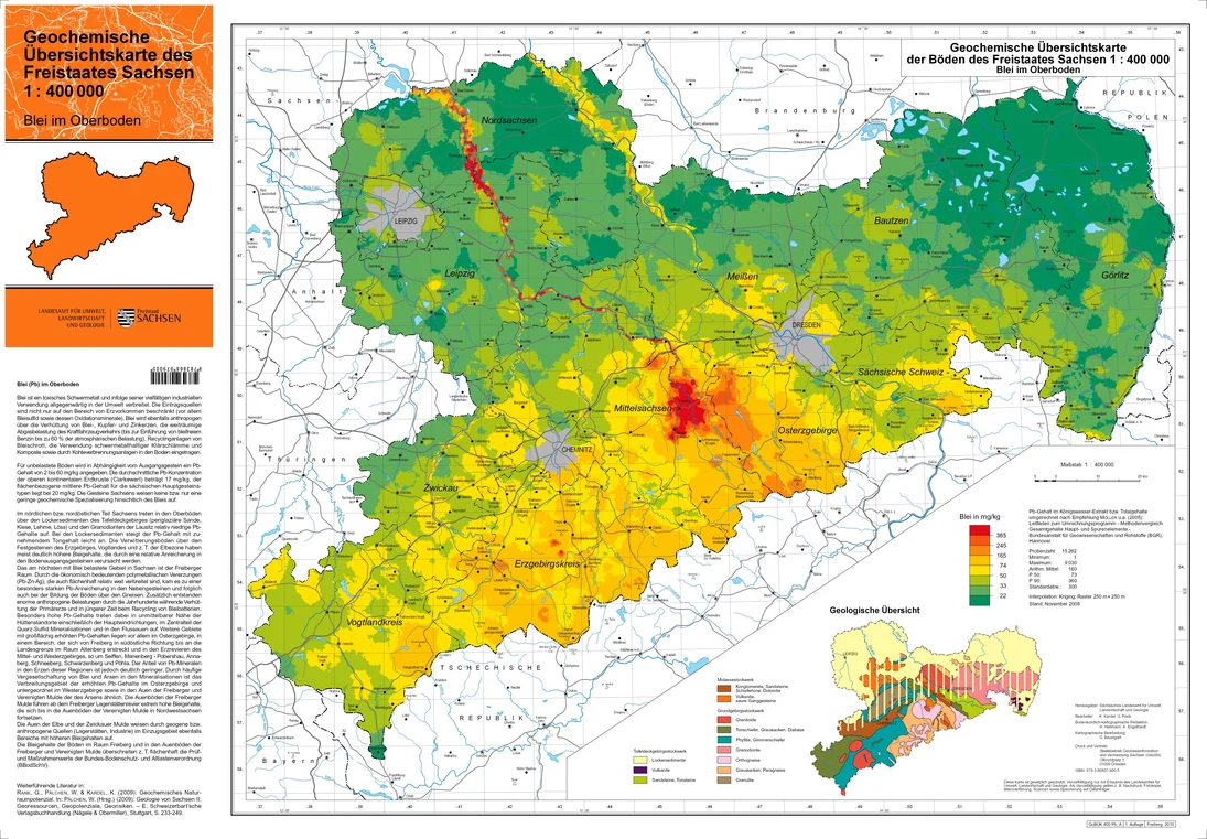 Geochemische Übersichtskarte Blei