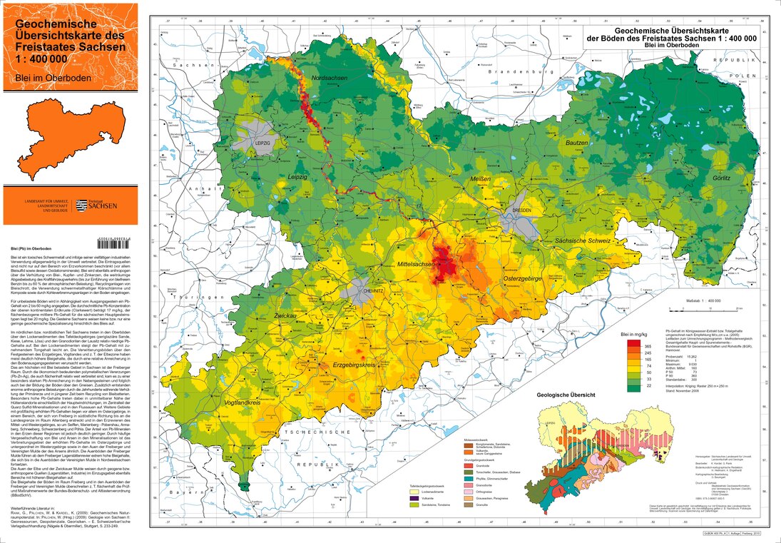 Geochemische Übersichtskarte Blei