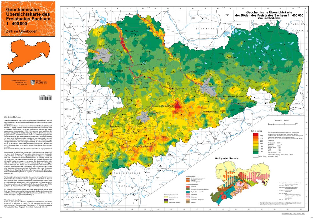 Geochemische Übersichtskarte Zink